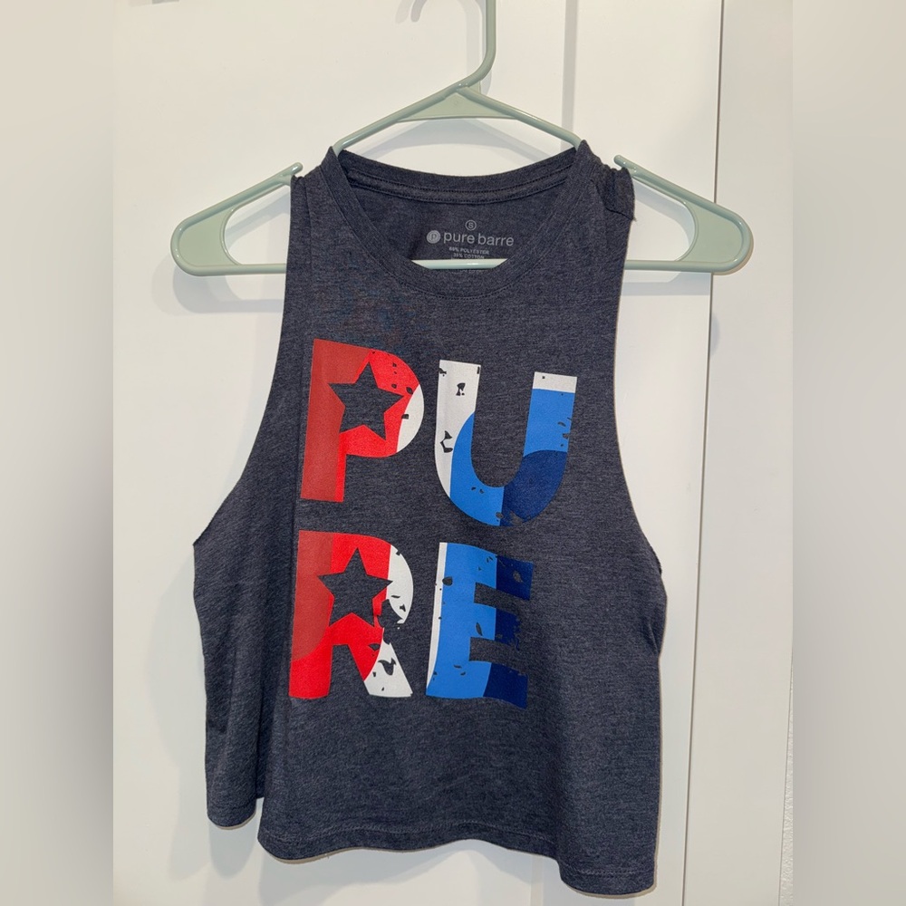 PURE BARRE American Crop Muscle Tee
